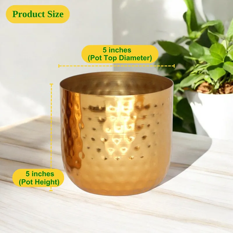Anvil Bloom Hammered Metal Planter media 8