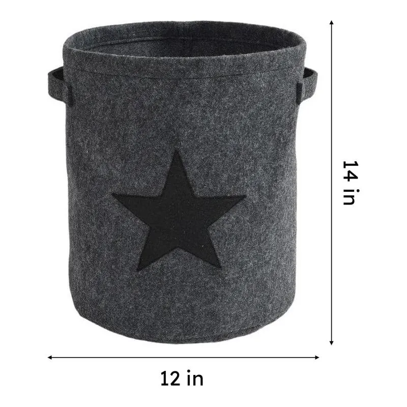 Starry Felt Laundry Basket media 8