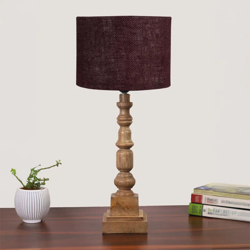 Sienna Arbor Wooden & Jute Table Lamp - Brown media 3