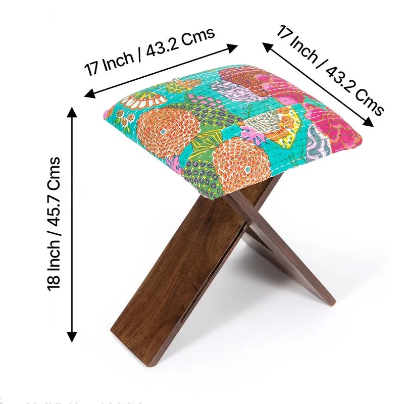 Gexon Sheesham Wooden Stools (Multicolor) - Set Of Two media 11