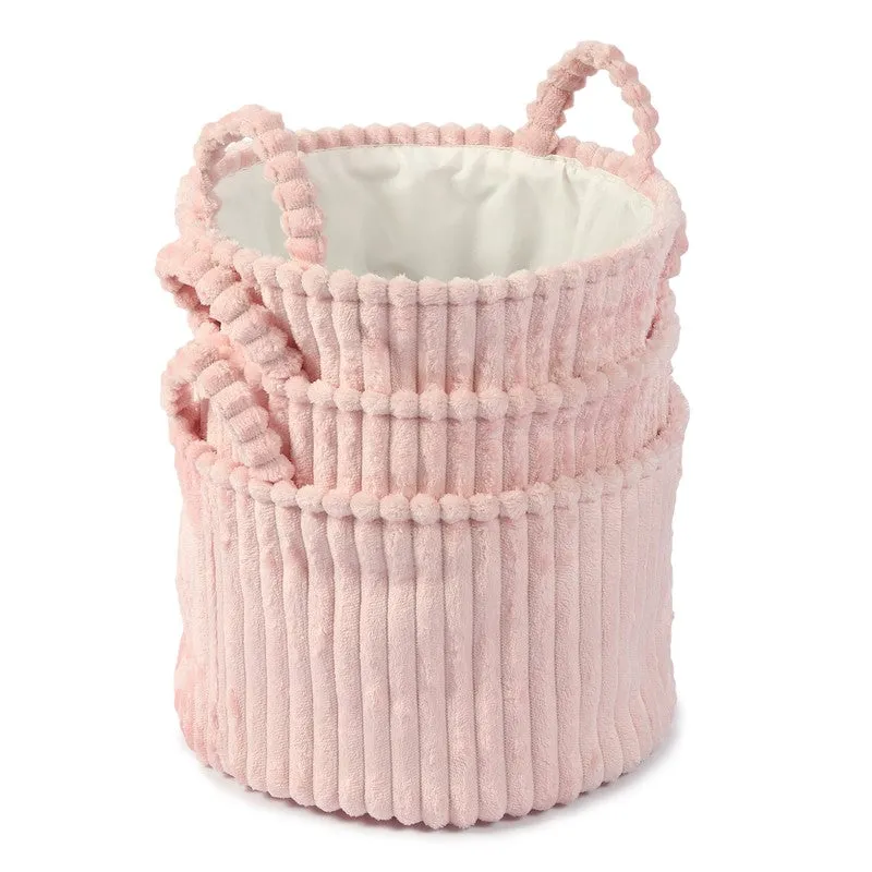 LineNest Fabric Storage Basket (Pink) - Set of Three media 6