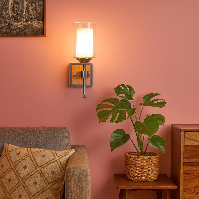 Jaza Glass and Metal Wall Lamp media 3