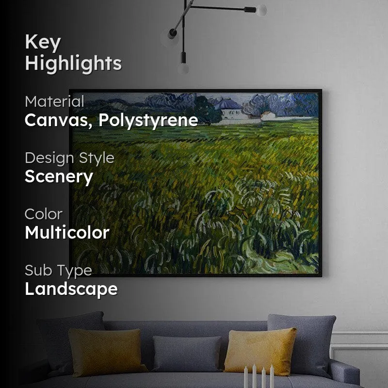 House at Auvers Canvas Wall Painting - Black Frame media 2