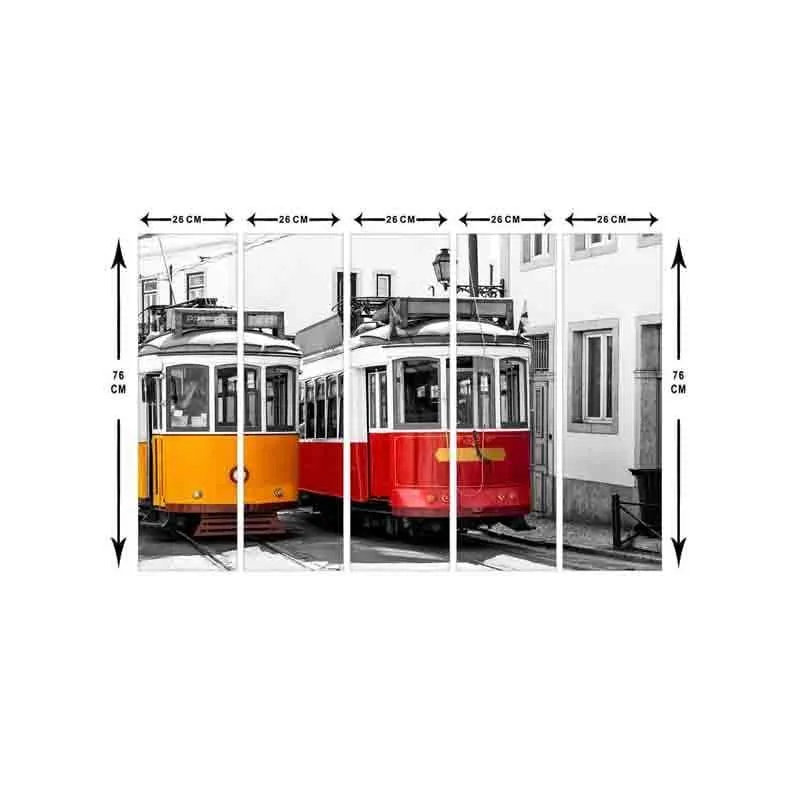 Modern Rail Canvas Wall Art - Five Piece Set media 6