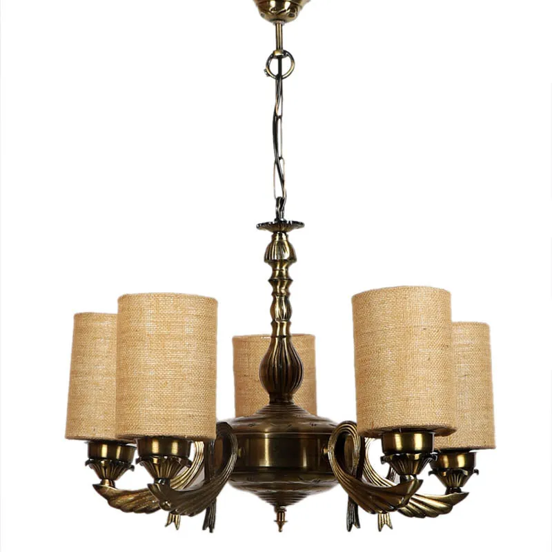 Auric Cylindrical Golden Antique Ceiling Lamp media 3