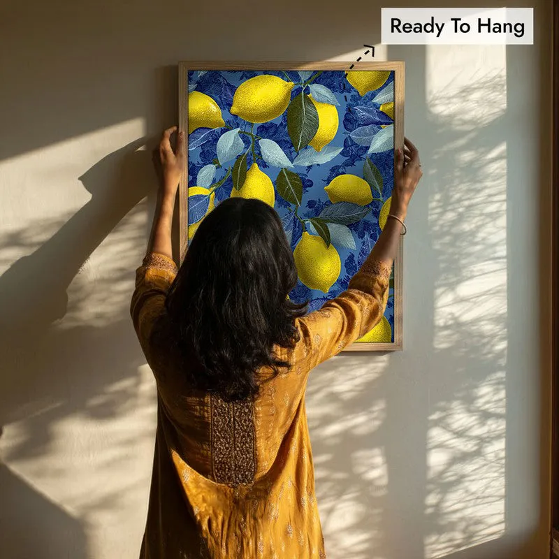 Lemon Grove Canvas Wall Painting - Brown Frame media 8