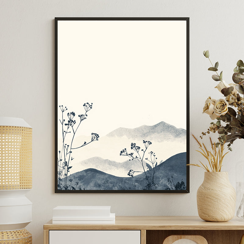 Fading Hillscape Wall Art With Resin Frame