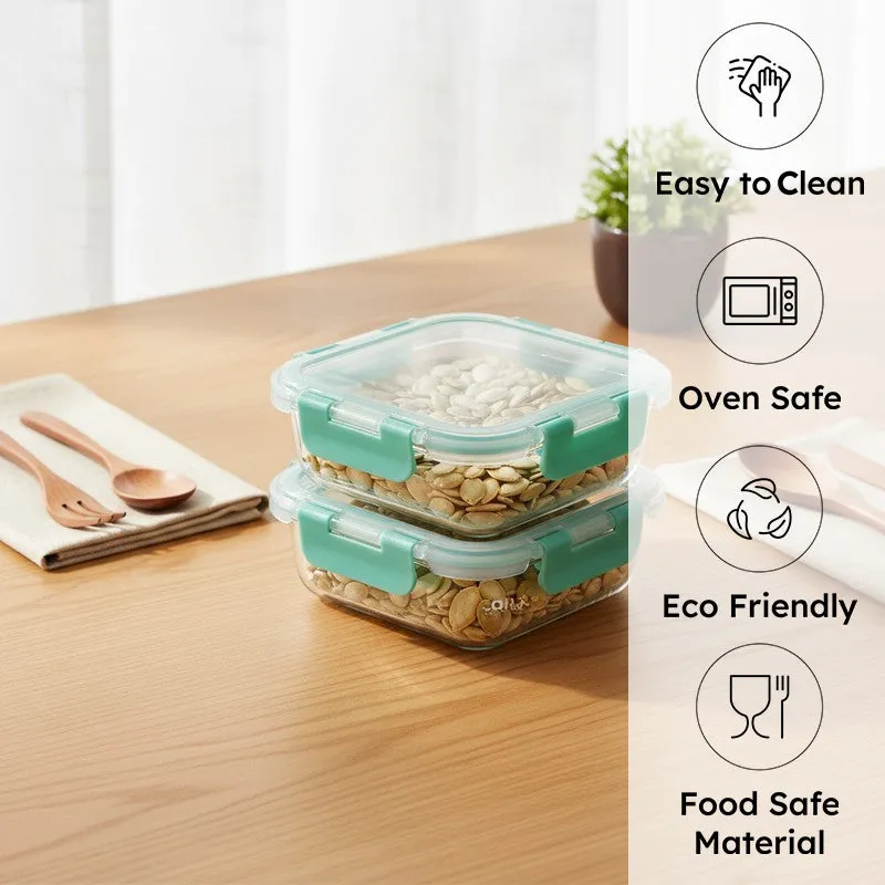 Pakro Leak Proof Glass Lunch Box (185 mL Each) - Set Of Two media 1