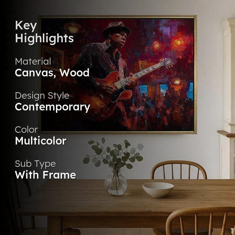 Guitarist Canvas Wall Painting With Frame media 2