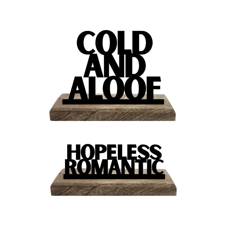 Hopeless Romantic Typography Showpiece - Set Of Two media 4
