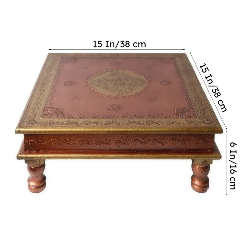 Zyvra II Folk Charm Mango Wood & MDF Stool - 15 inch media 6