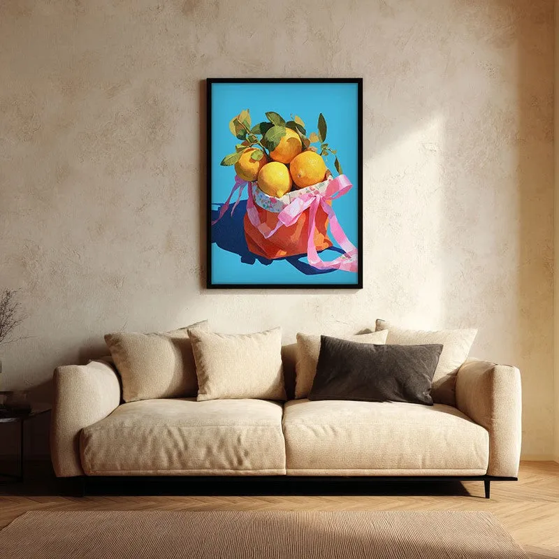 Zesty Vivid Canvas Wall Painting - Black Frame media 1