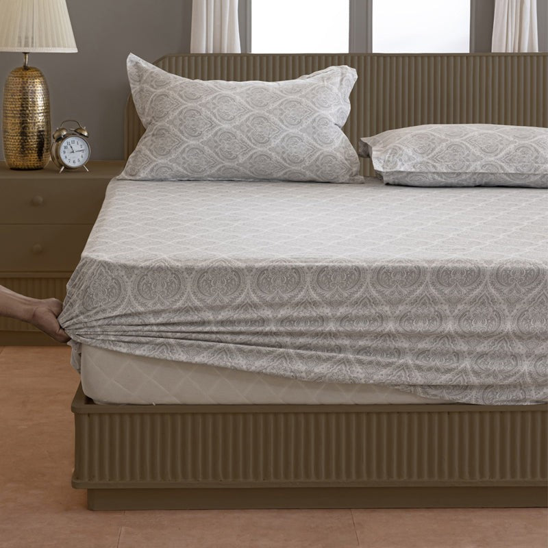 Swayam Vrita Cotton Bedsheet (Grey) - 200 TC media 6