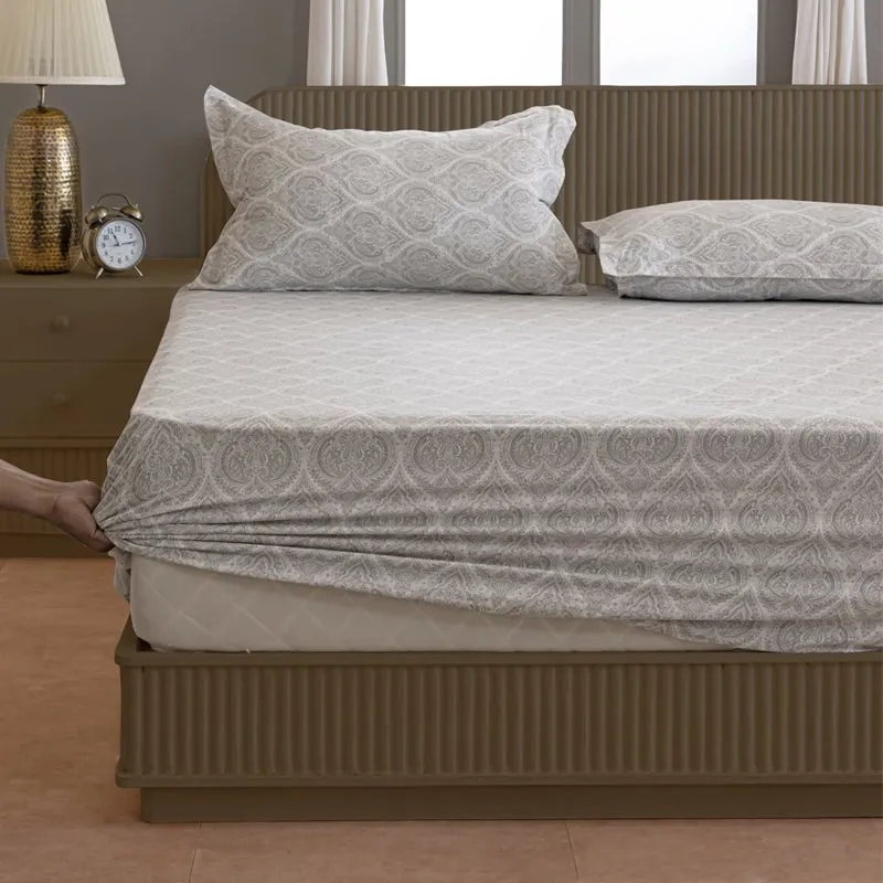 Swayam Vrita Cotton Bedsheet (Grey) - 200 TC media 6