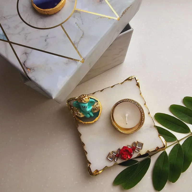 Ganesha Bless Marble Gift Box - Green media 3