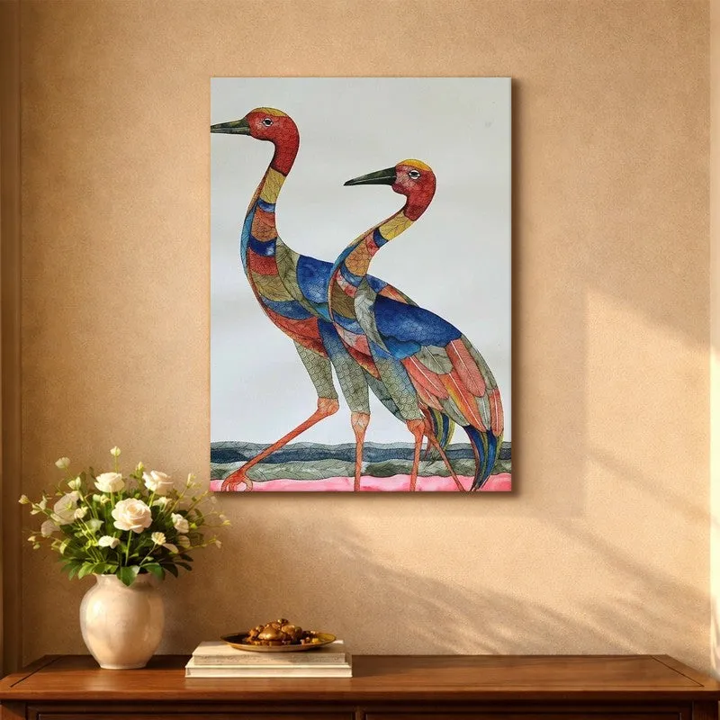 Sarus Crane Canvas Wall Art & Paintings media 5