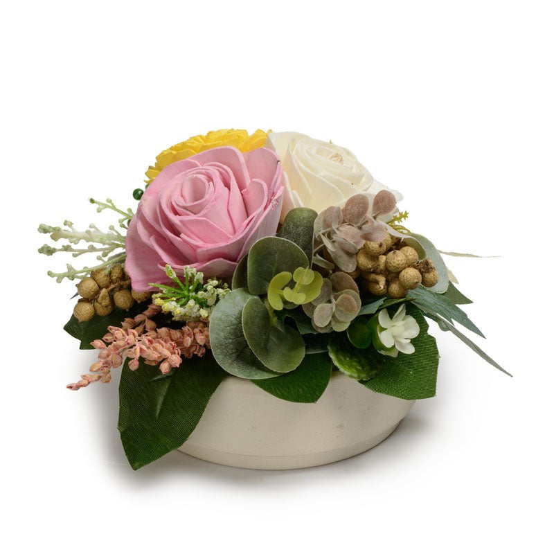 Forever Spring Artificial Solawood Flower Bunch With Pot image 4