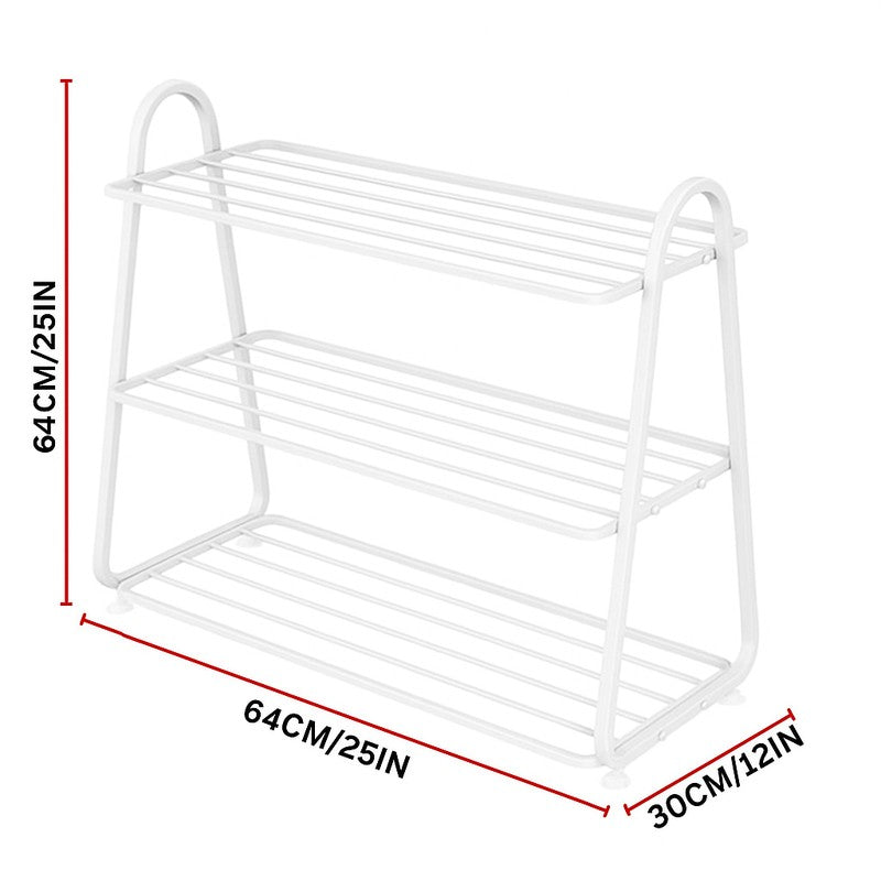 Shoehive 3-tier Metal Shoe Rack - White media 5