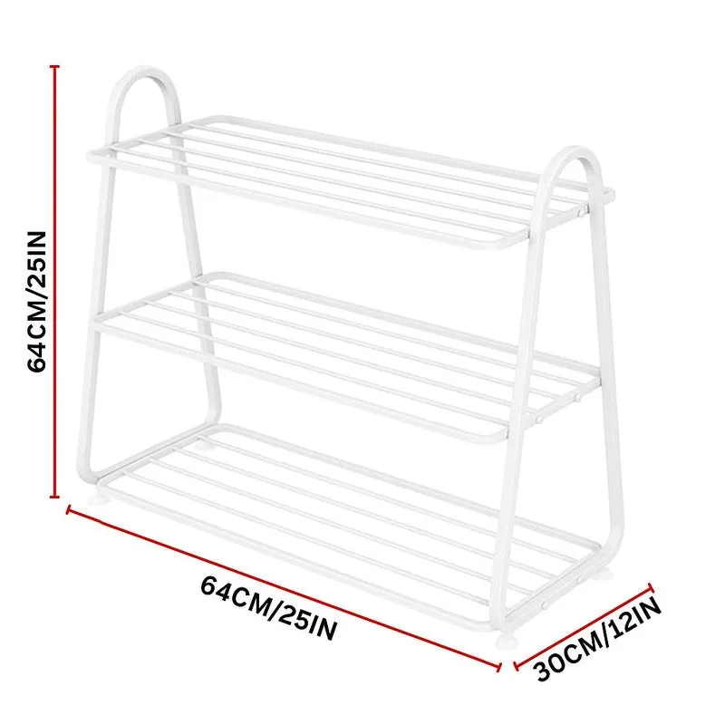 Shoehive 3-tier Metal Shoe Rack - White media 5