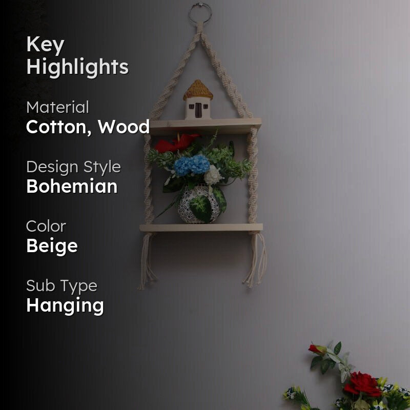 Livvy Macrame Hanging Shelf media 2
