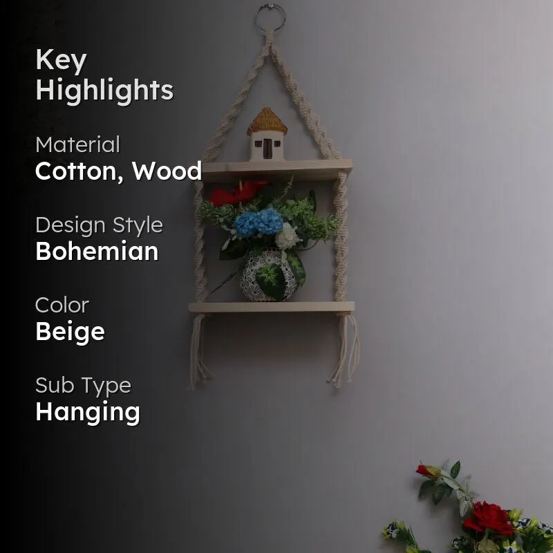 Livvy Macrame Hanging Shelf media 2