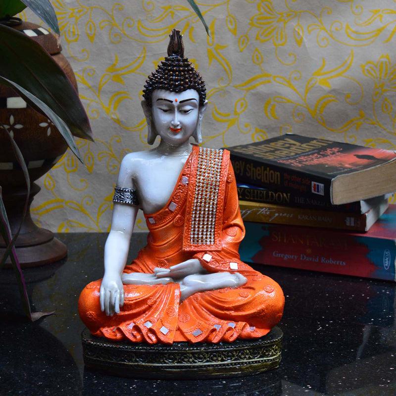 Mediatating Buddha Showpiece - Orange