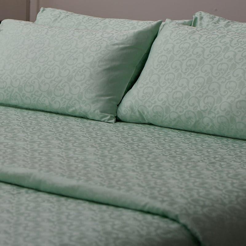 Damask Ethnic Cotton Bedsheet (Sage Green) - 300 TC media 5