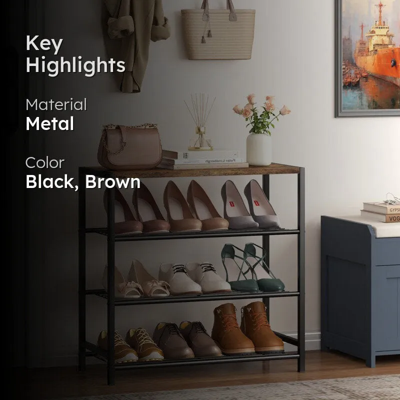 Reliable Metal Shoe Rack - Black,Brown media 2