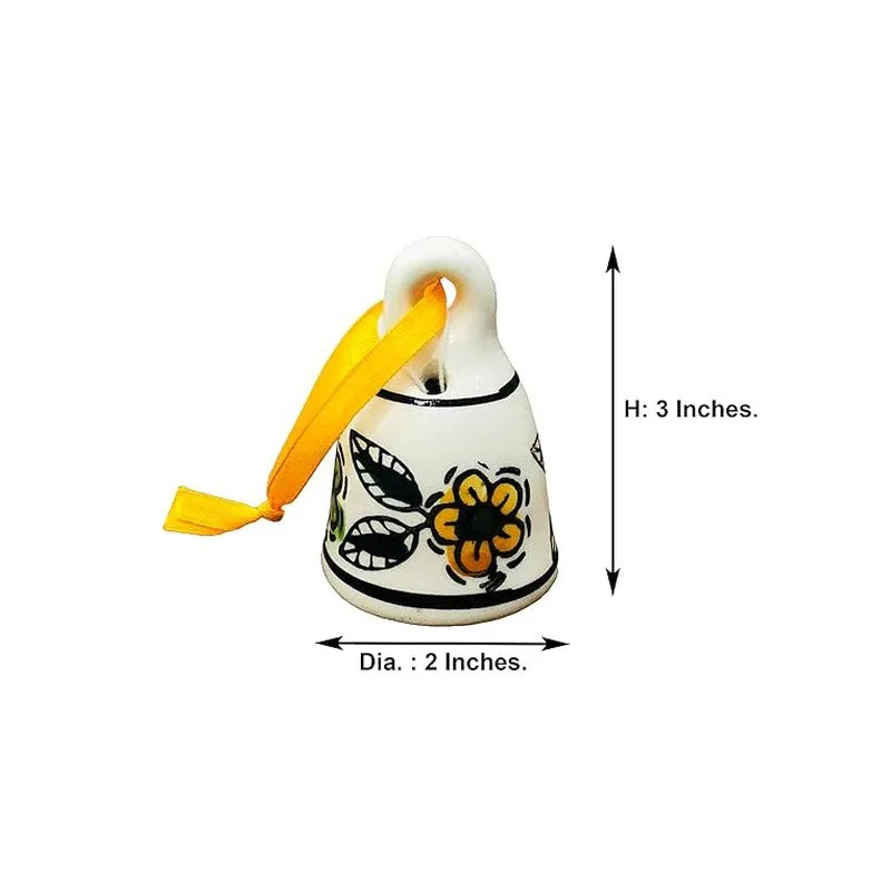 Vintage Folk Art Ceramic Hanging Bells - Set of Four - 8