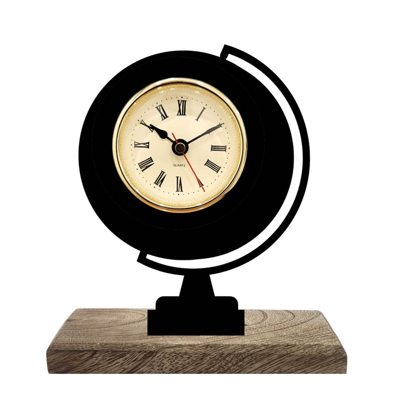Time Sphere Iron & Mango Wood Table Clock media 3