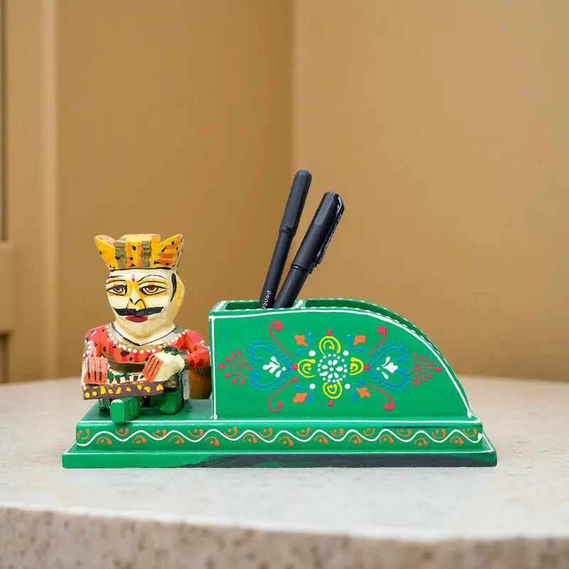 Handcrafted Wooden Musician Stationary Stand - Green media 1