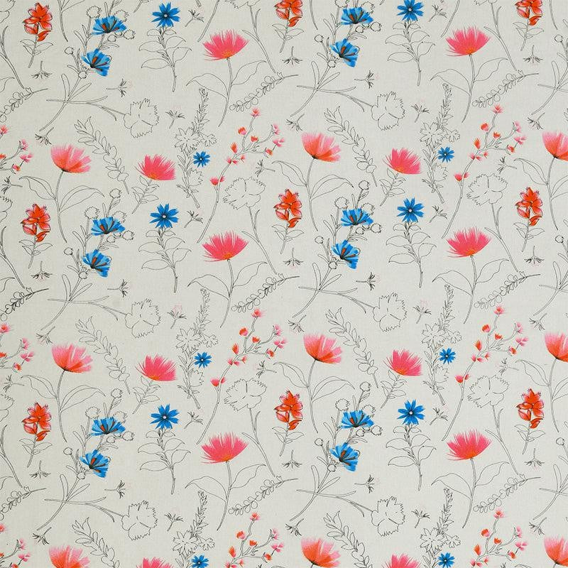 Silene Floral Cotton Bedsheet (Red,Blue) - 180 TC media 4