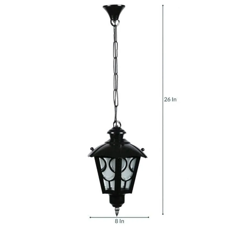 Roma Metal Lantern Ceiling Lamp - Black media 4