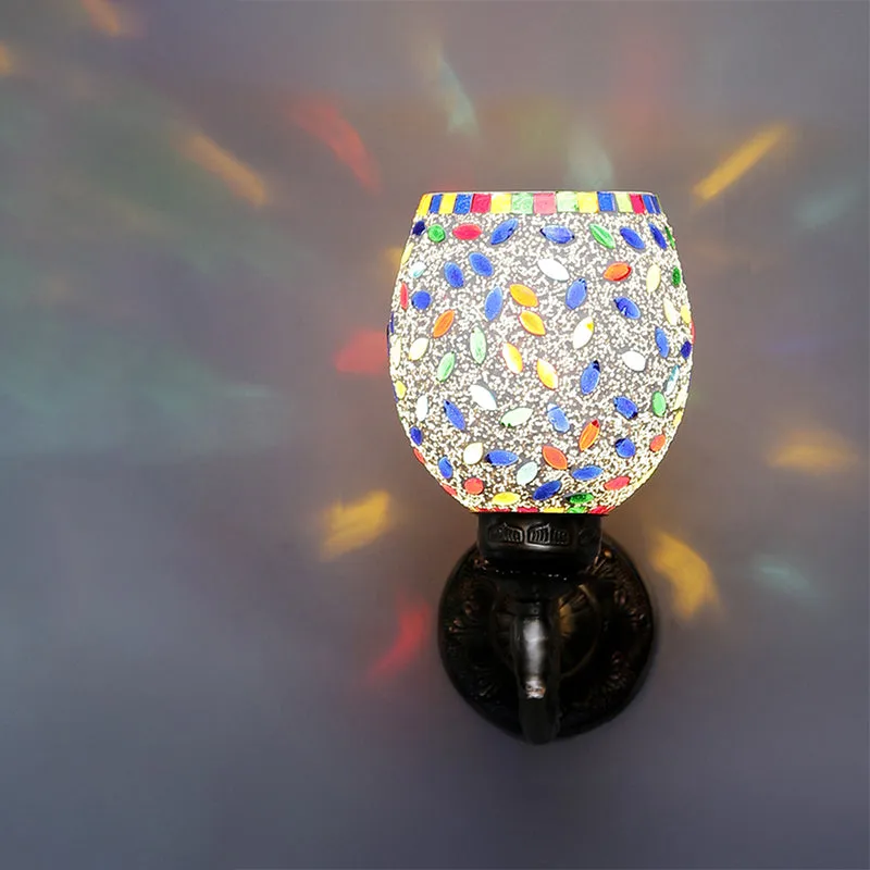 Aesta Retro Mosaic Glass & Metal Wall Lamp media 4