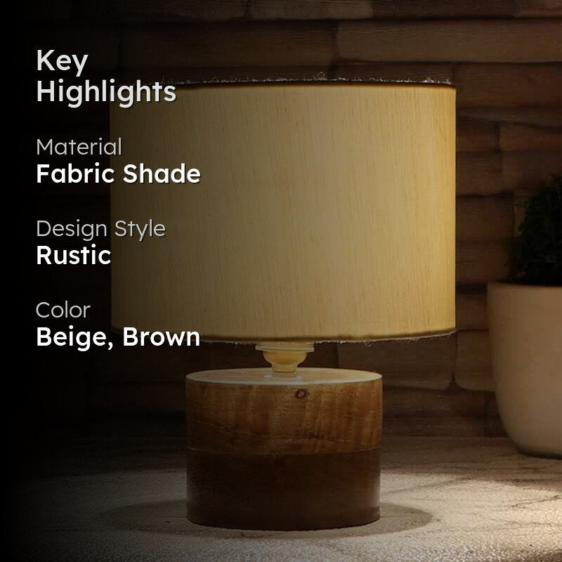 Bibboti Fabric Table Lamp - Beige,Brown media 2