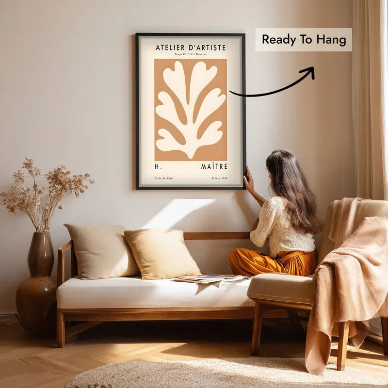 Earthy Elegance Canvas Wall Painting With Black Frame media 7