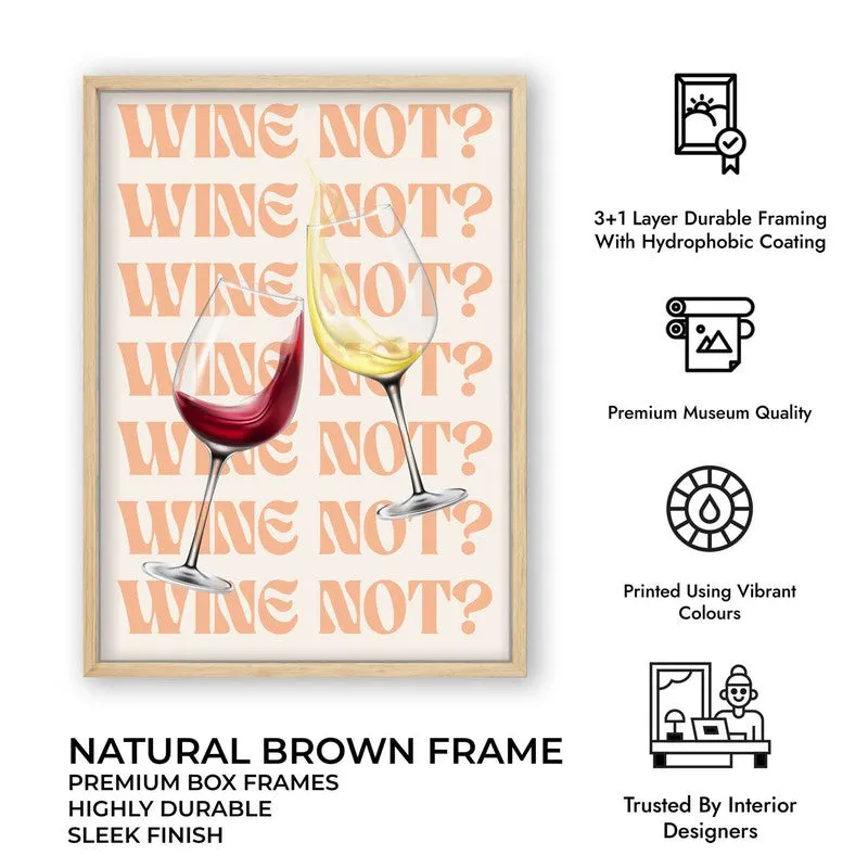 Wine Not Archival Canvas Wall Art - Brown media 11