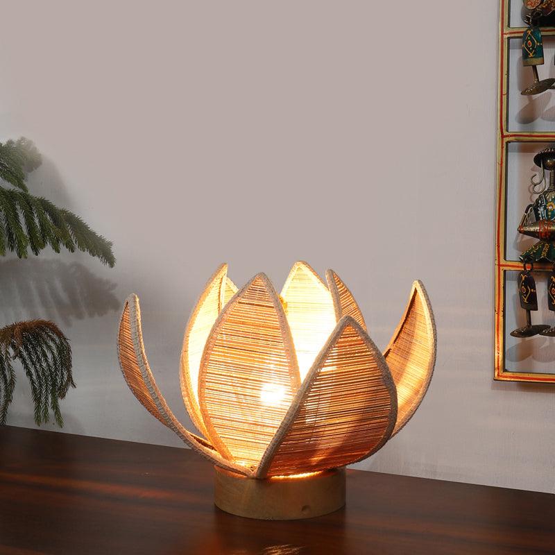 Elowen Bamboo Rose Table Lamp - Beige media 2