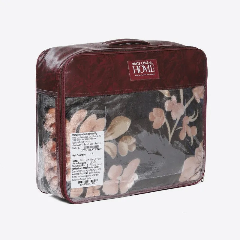 Monte Carlo Midnight Blossom Blanket (Black,White) - 540 GSM media 7