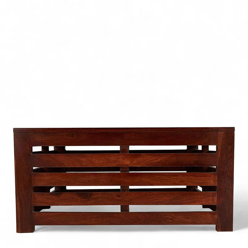 Qervon Sheesham Wooden Center Table - Deep Brown media 4