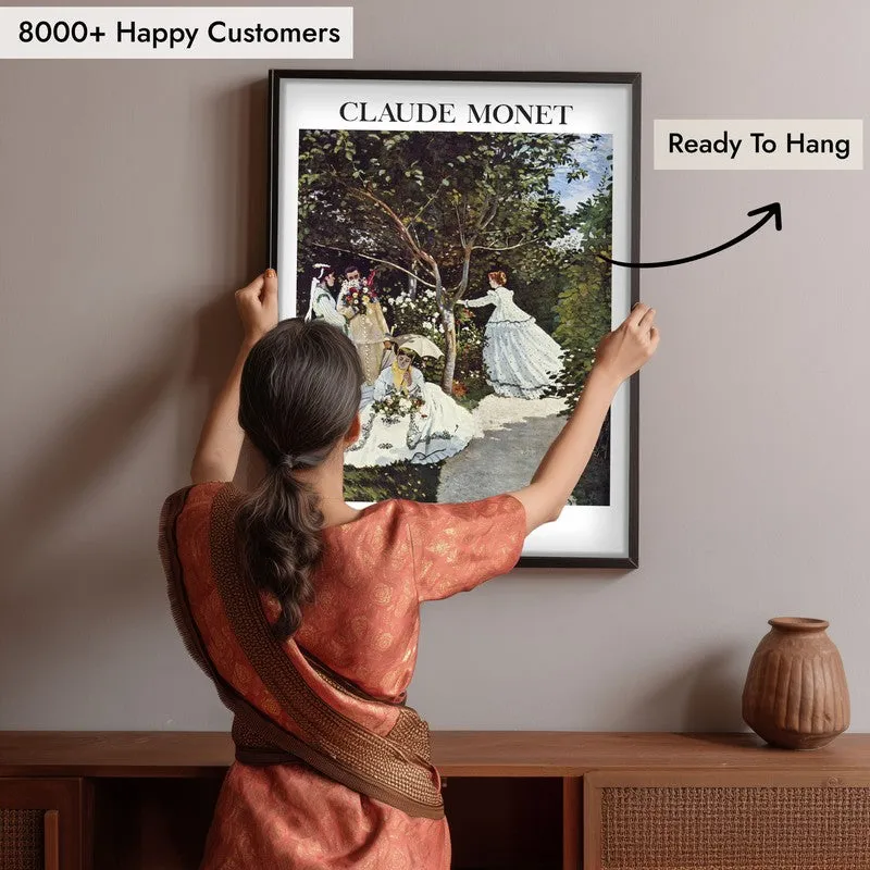 Women In The Garden Archival Canvas Wall Painting - Black Frame media 6