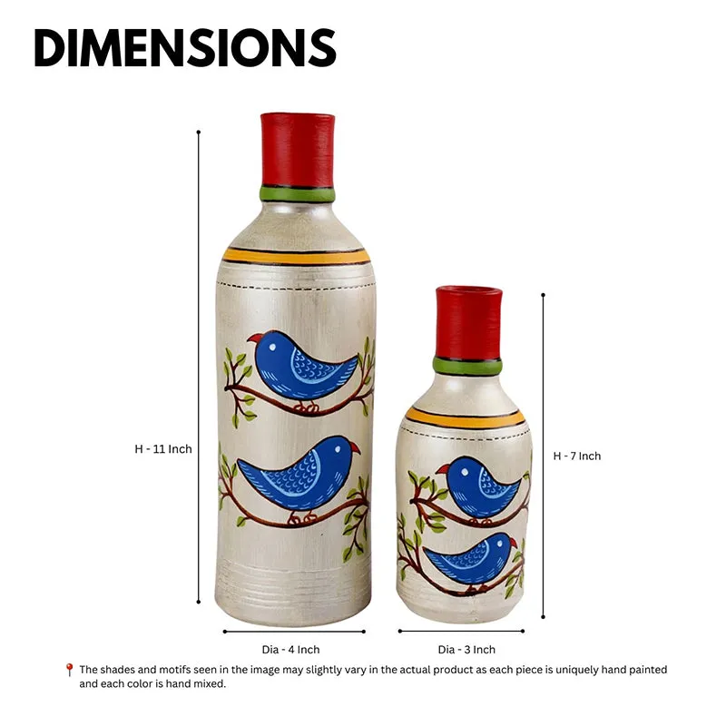Mashiko Handpainted Terracotta Vase - Set Of Two media 6