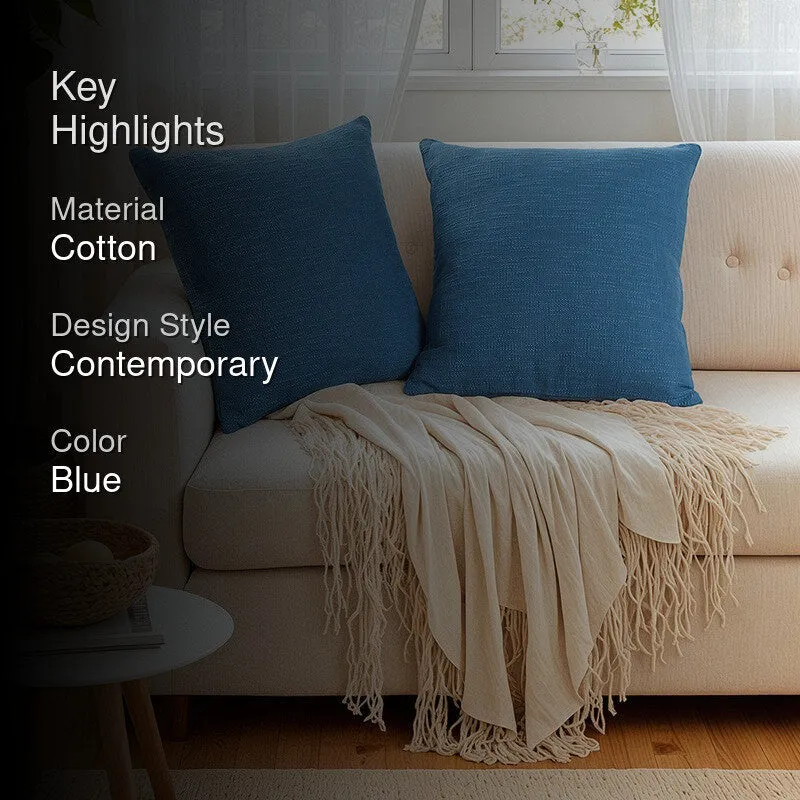 Premium Cushion Cover Blue - Set Of Two media 2