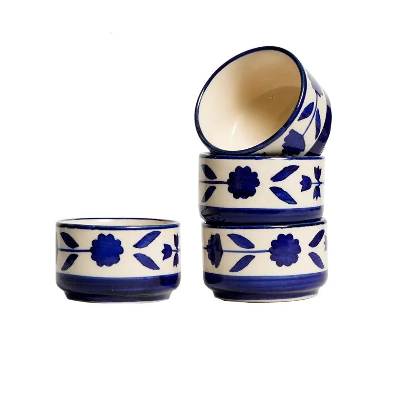 Culinova Ceramic Dip Bowls (Blue,White ,40 mL Each) - Set Of Four media 3