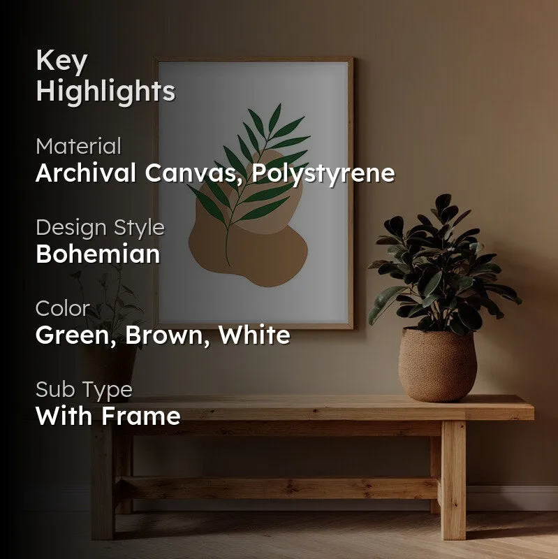 Clay Verve Canvas Wall Painting With Brown Frame media 2