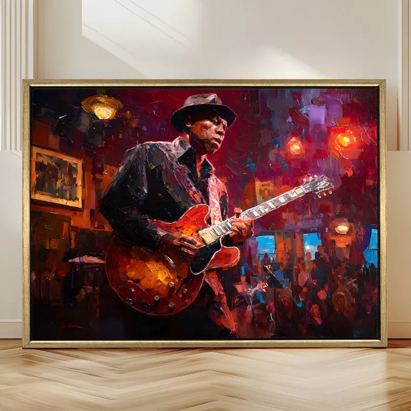 Guitarist Canvas Wall Painting With Frame media 4