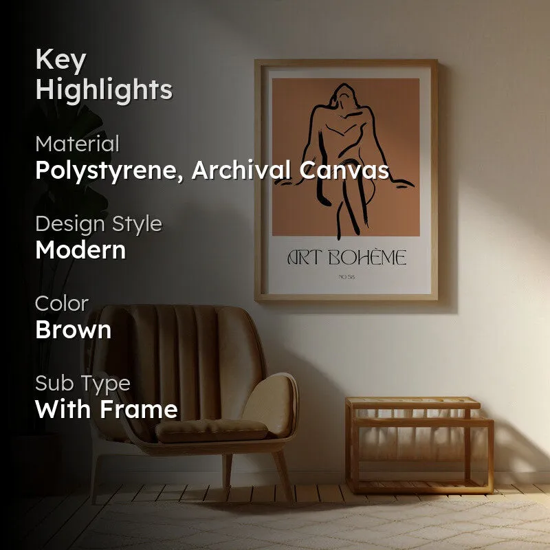 Grazia Riflessa Archival Canvas Wall Art - Natural Brown Frame media 2