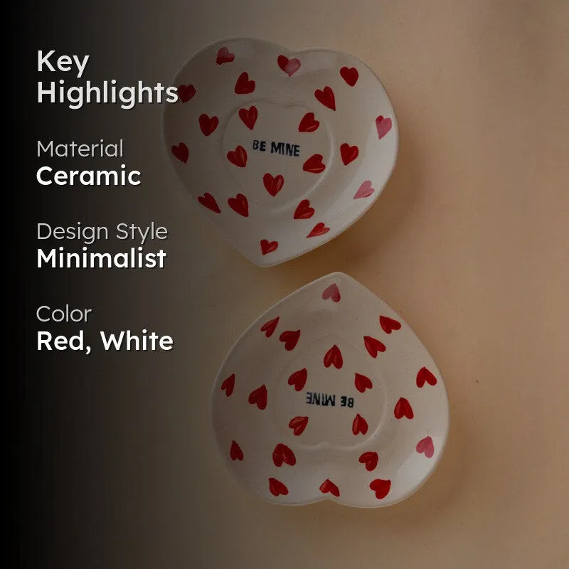 Be Mine Heart Ceramic Platter - Set of Two media 2