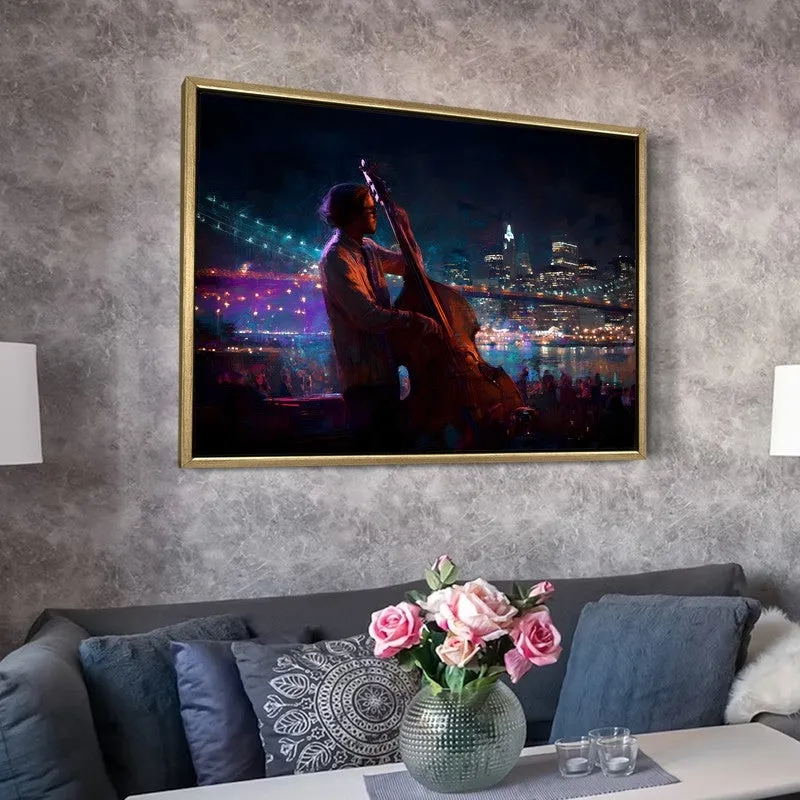 Midnight Bass Canvas Wall Painting With Frame media 6