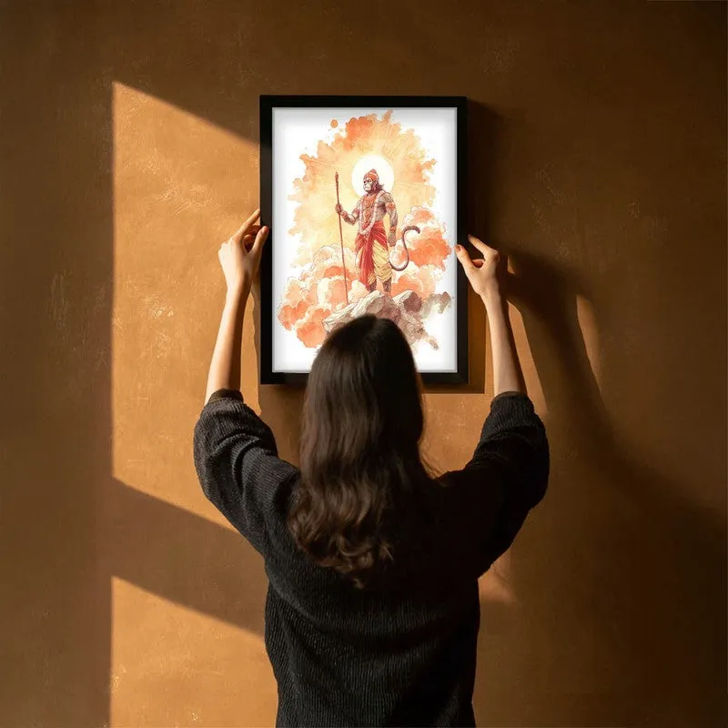 Sri Hanuman with Sun Aura I Archival Paper Wall Art media 6